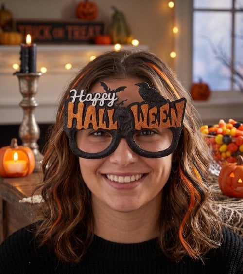 Gafas Festivas Happy Halloween de Políester y Plástico