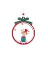 Colgante Navidad Circular de Madera con Elfo