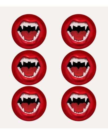 Set de 6 Platos Postre Desechables Vampiro de Cartón