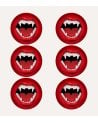 Set de 6 Platos Postre Desechables Vampiro de Cartón