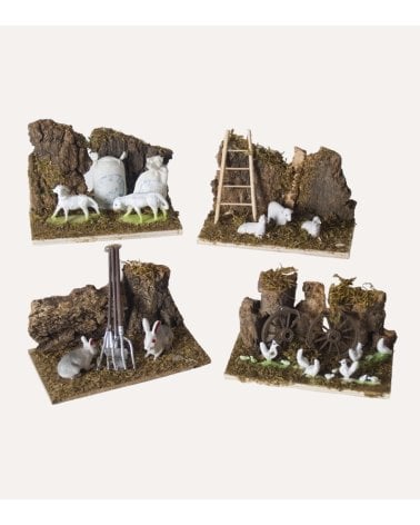 Granja Tradicional con Animales para Belén Navideño