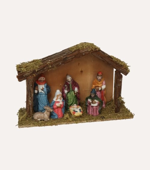 Set de 7 Piezas Nacimiento en Portal de Belén Navideño