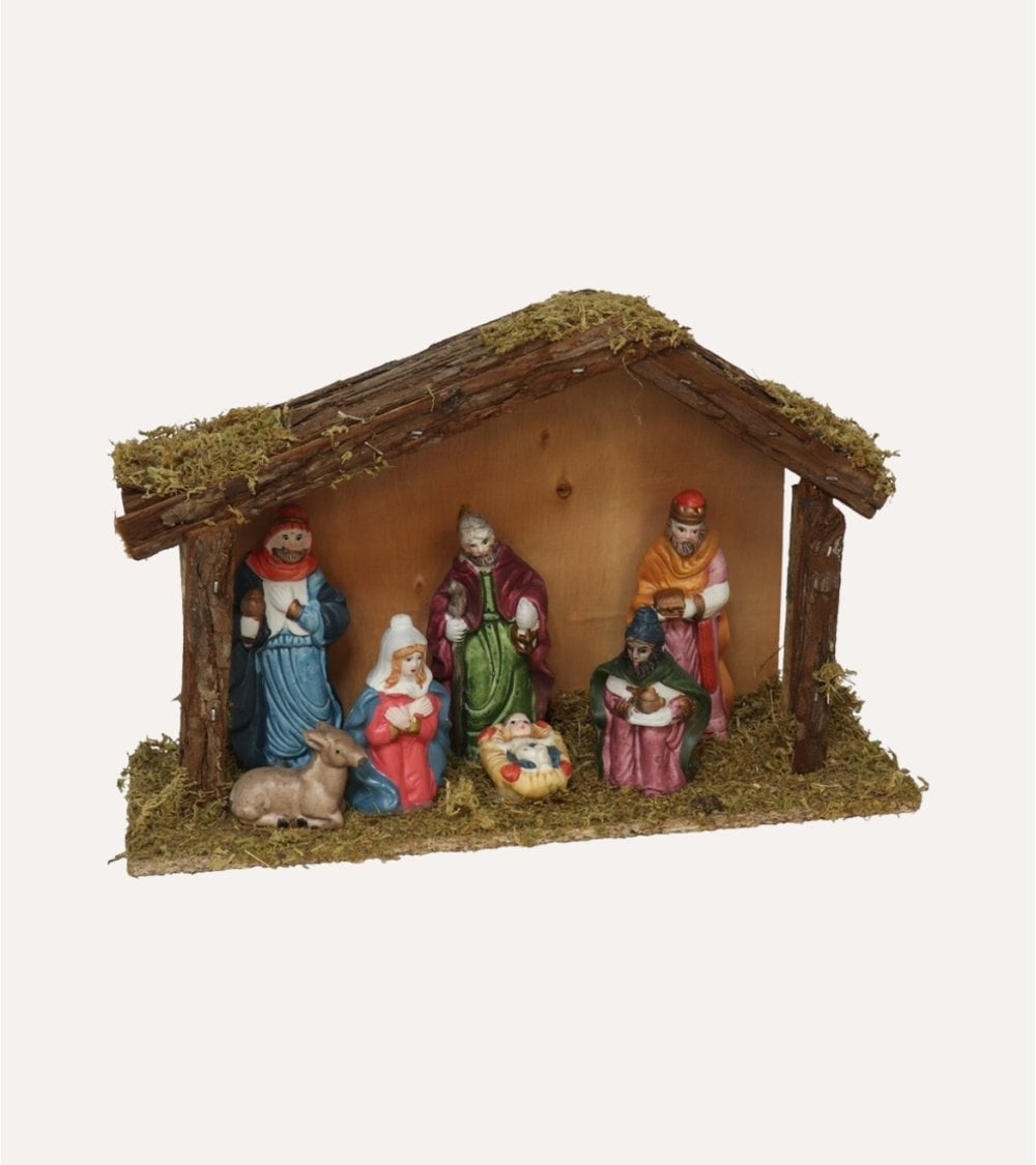 Set de 7 Piezas Nacimiento en Portal de Belén Navideño