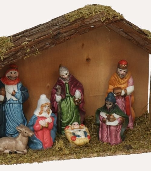 Set de 7 Piezas Nacimiento en Portal de Belén Navideño