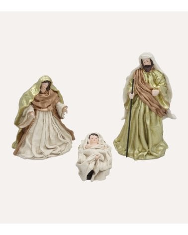 Set de 3 Figuras Nacimiento Dorado para Belén