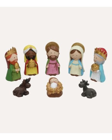 Set de 8 Piezas Nacimiento Adorable para Belén Navideño