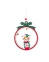 Colgante Navidad Circular de Madera con Elfo