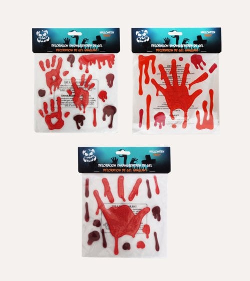 Pegatinas de Manos con Sangre Halloween de Gel