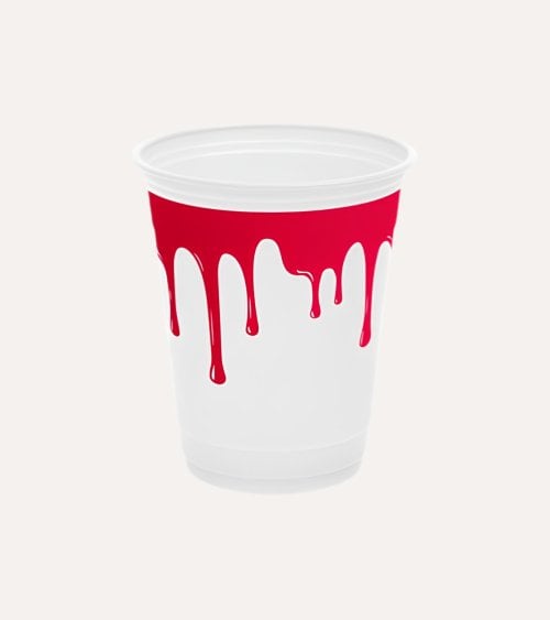 Set de 8 Vasos con Sangre Halloween de Polipropileno