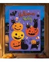 Pegatina de Calabazas y Gatos para Ventana de Poliestireno