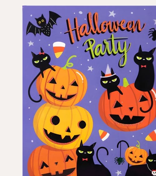 Pegatina de Calabazas y Gatos para Ventana de Poliestireno