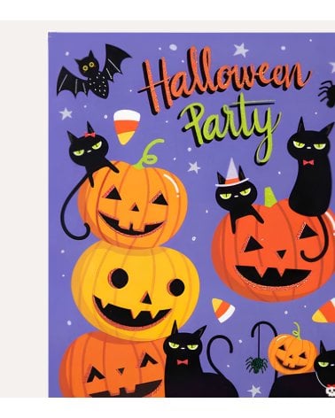 Pegatina de Calabazas y Gatos para Ventana de Poliestireno