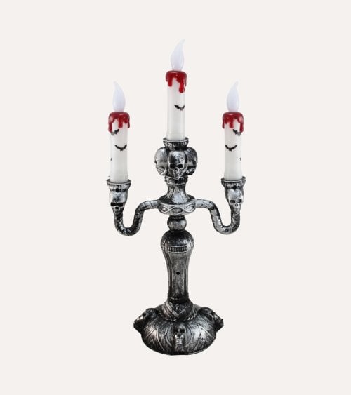 Candelabro con Calaveras Halloween de Plástico