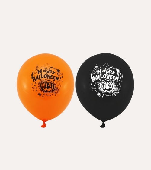 Set de 12 Globos Happy Halloween de Látex
