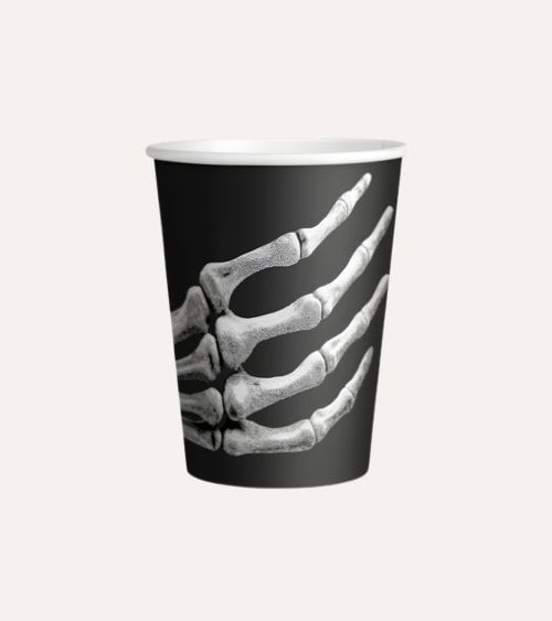 Set de 10 Vasos Esqueleto de Cartón