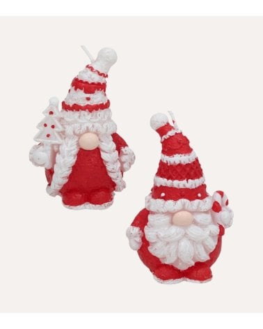 Vela Decorativa Gnomo Papá Noel de Parafina