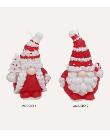 Vela Decorativa Gnomo Papá Noel de Parafina