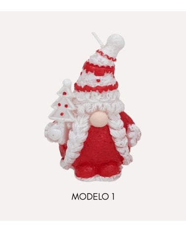 Vela Decorativa Gnomo Papá Noel de Parafina