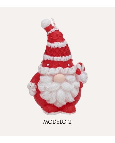 Vela Decorativa Gnomo Papá Noel de Parafina