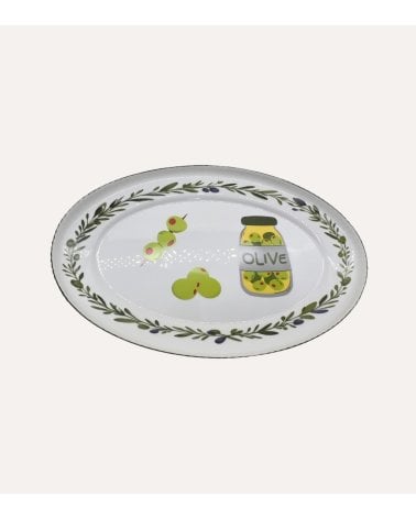 Bandeja Olivas Ovalada de Vidrio