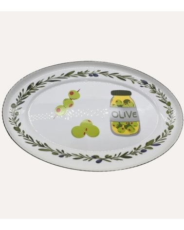 Bandeja Olivas Ovalada de Vidrio
