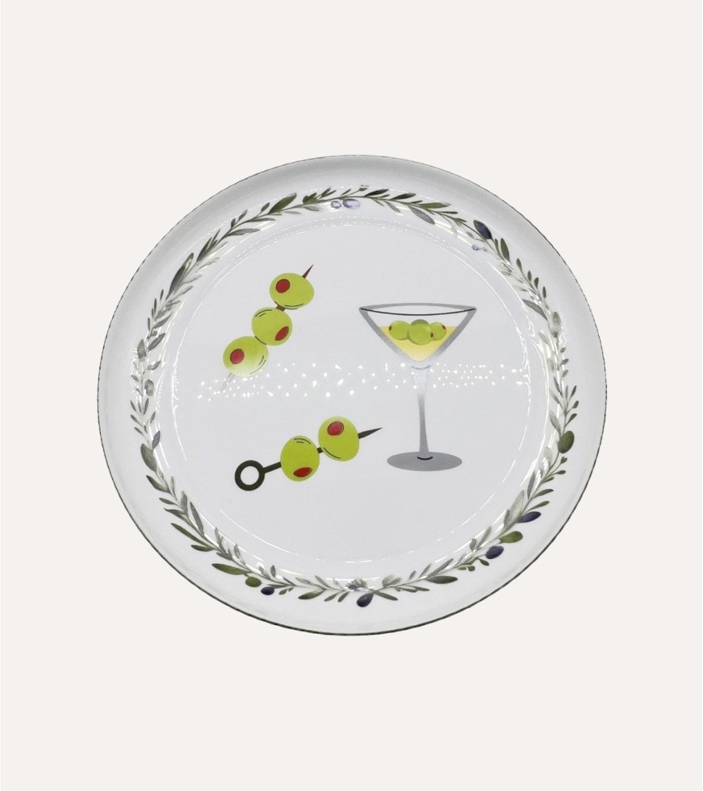 Plato Llano Olivas de Vidrio