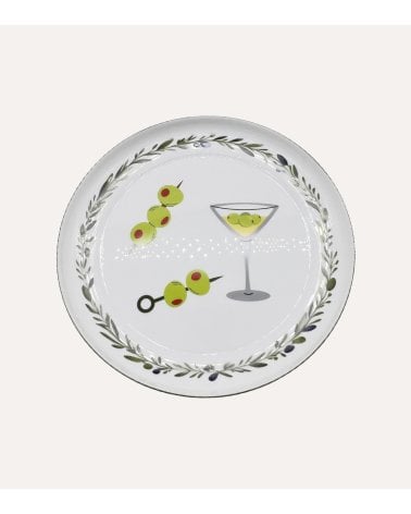 Plato Llano Olivas de Vidrio
