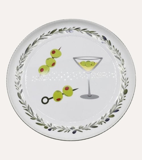 Plato Llano Olivas de Vidrio