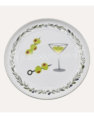 Plato Llano Olivas de Vidrio