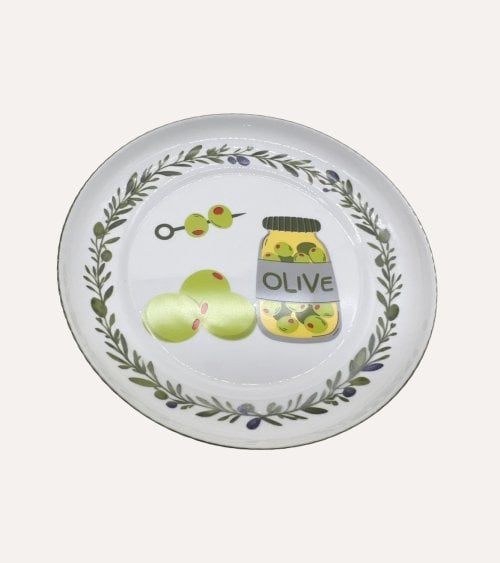 Plato de Postre Olivas de Vidrio