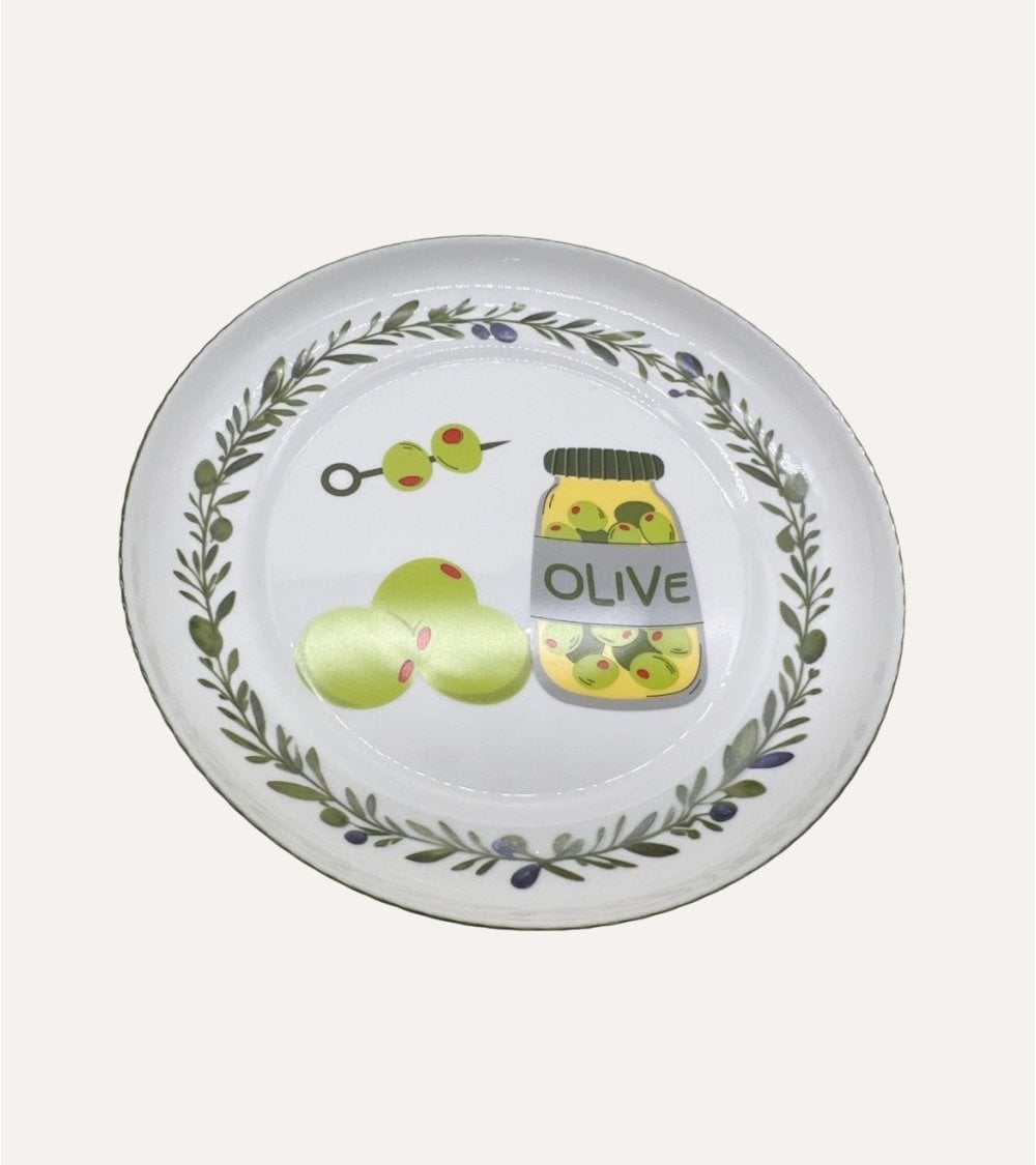 Plato de Postre Olivas de Vidrio