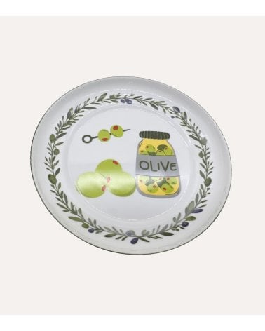 Plato de Postre Olivas de Vidrio