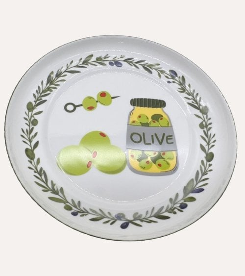 Plato de Postre Olivas de Vidrio