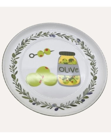 Plato de Postre Olivas de Vidrio
