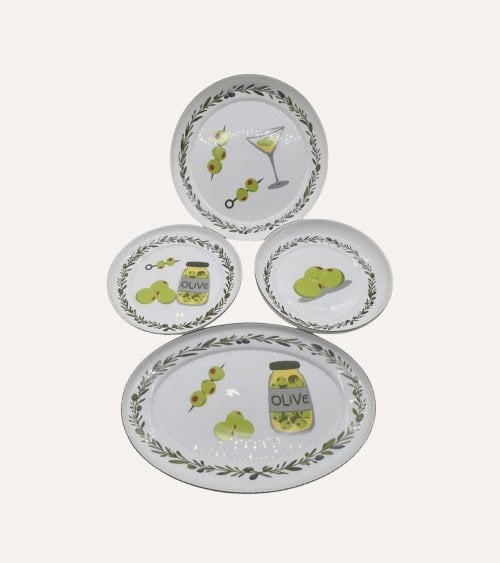 Plato de Postre Olivas de Vidrio