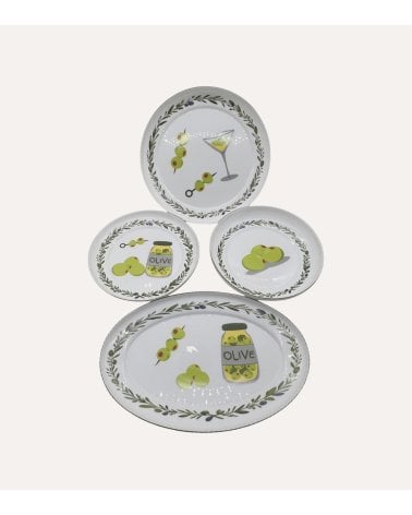 Plato de Postre Olivas de Vidrio