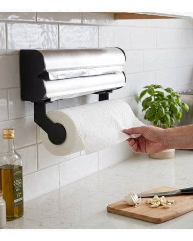 Portarrollos de Cocina Triple de Acero Inoxidable