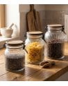 Bote con Tapa de Acacia y Cristal para Cocina
