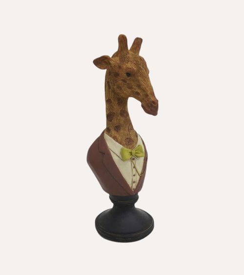 Figura Decorativa Jirafa con Smoking de Resina