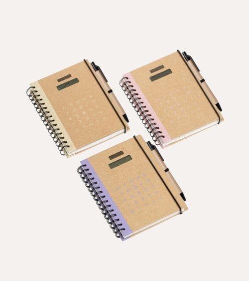 Libreta Neon Basics con Bolígrafo y Calculadora de Papel