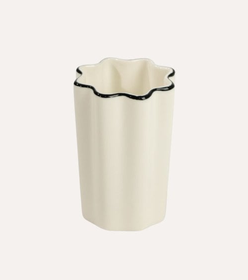 Vaso de Baño con Ondas de Cerámica