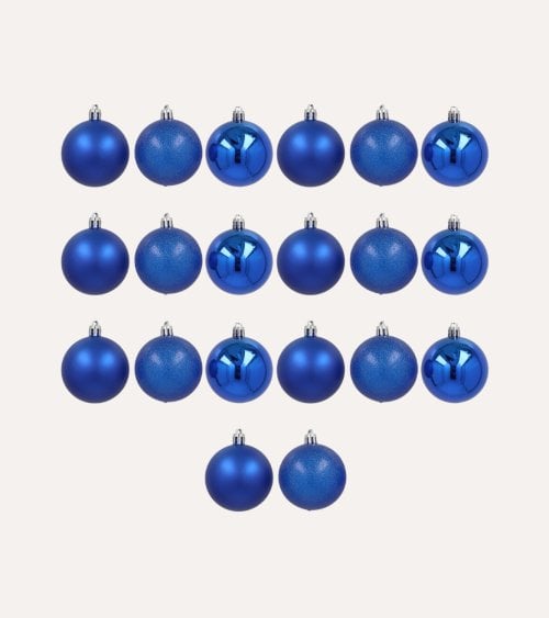 Set 20 Bolas Brillantes y con Purpurina para Árbol