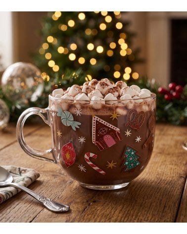 Taza Navideña Trinky de Vidrio