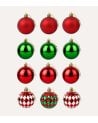 Set 12 Bolas Joren Lisas y con Estampados para Árbol