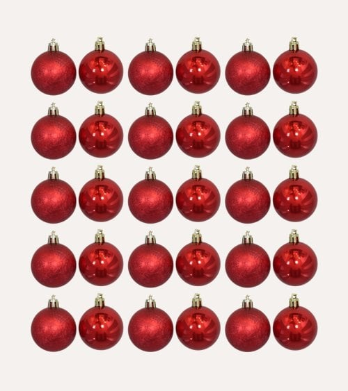 Set de 30 Bolas Lisas de Árbol de Plástico