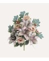 Ramo Decorativo Rosas y Lirios de Poliéster y Plástico