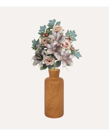 Ramo Decorativo Rosas y Lirios de Poliéster y Plástico