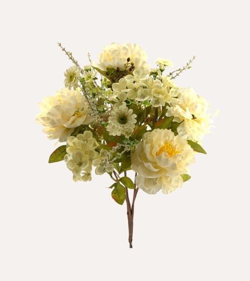 Ramo Decorativo Peonias y Hortensias de Poliéster y Plástico