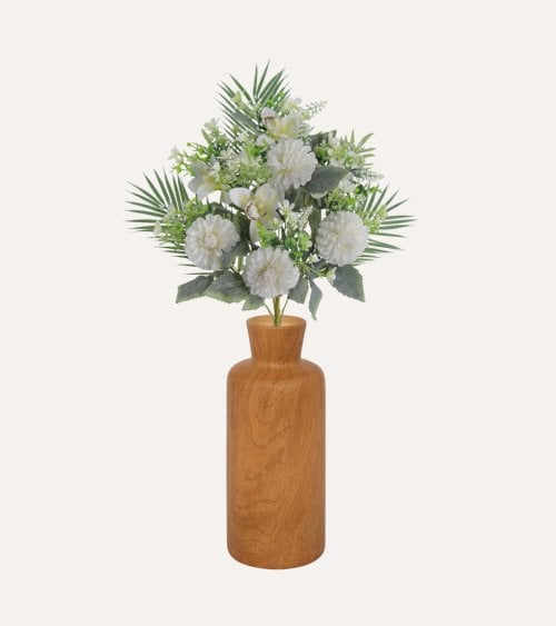 Palma Decorativa Zinnias y Orquídeas de Políester y Plástico