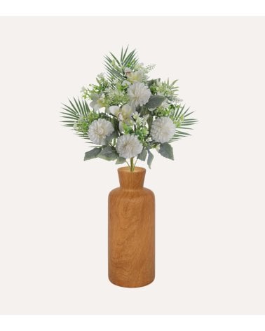 Palma Decorativa Zinnias y Orquídeas de Políester y Plástico